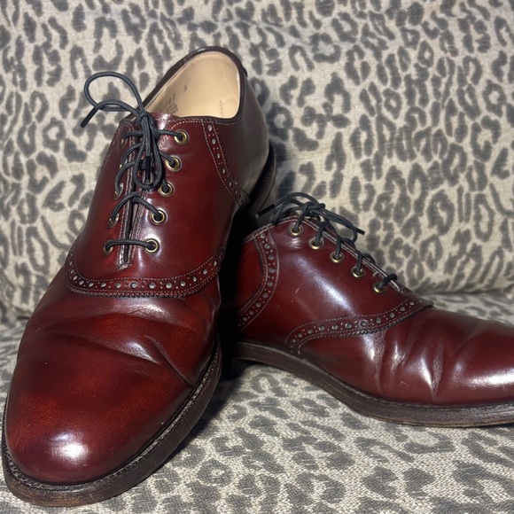 Johnston & Murphy Heritage Oxblood brown leather oxfords made in USA men’s 11.5